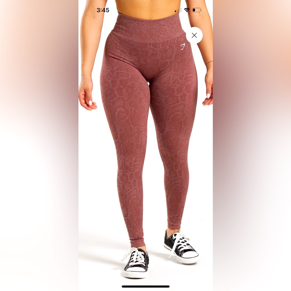 Gymshark Adapt Animal Seamless leggings. Modern blush pink/magenta brown